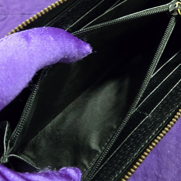 Gucci Animalier Bee Black Leather Zip Around Long Wallet - Picture 11 of 12